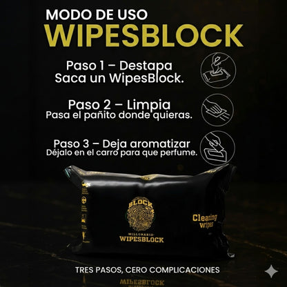 Paños De Limpieza Vehicular Wipesblock Con Aroma A Carblock