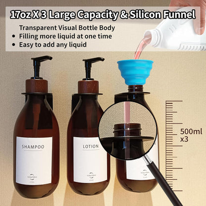 Dispensadores De Jabón Loción Champú Con Soporte Para Pared