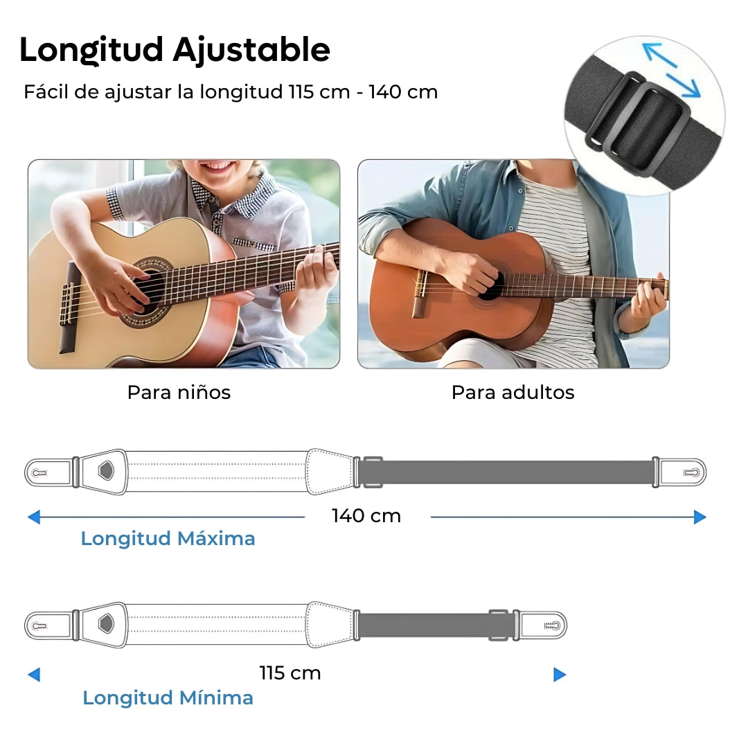 Correa Acolchada Lekato Para Guitarra Eléctrica, Bajo, Ukelele, Púa