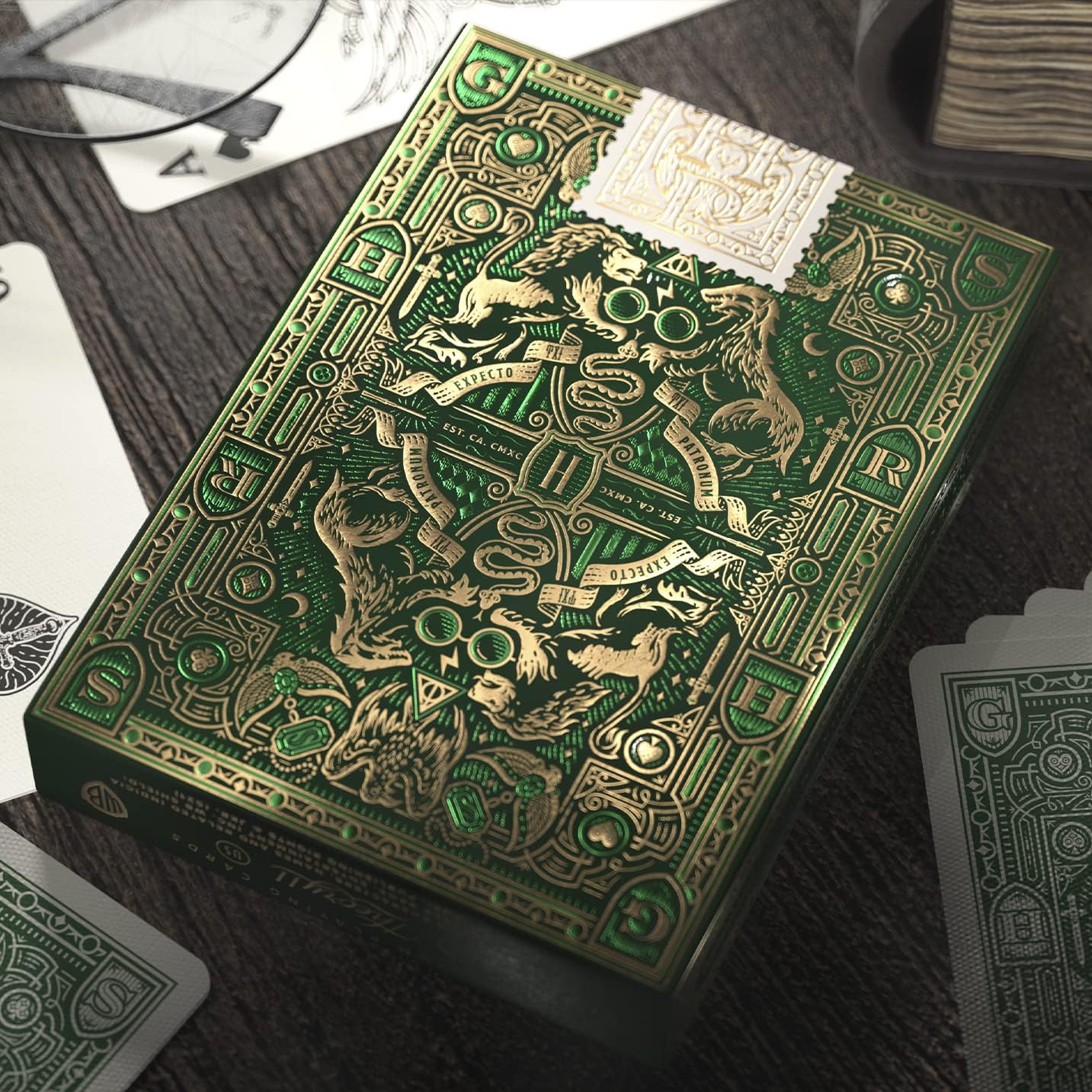 Baraja Cartas Poker Premium Edición Harry Potter Slytherin