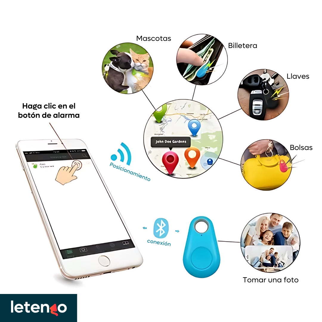 Mini Gps Localizador Bluetooth Llavero Mascotas Y Niños