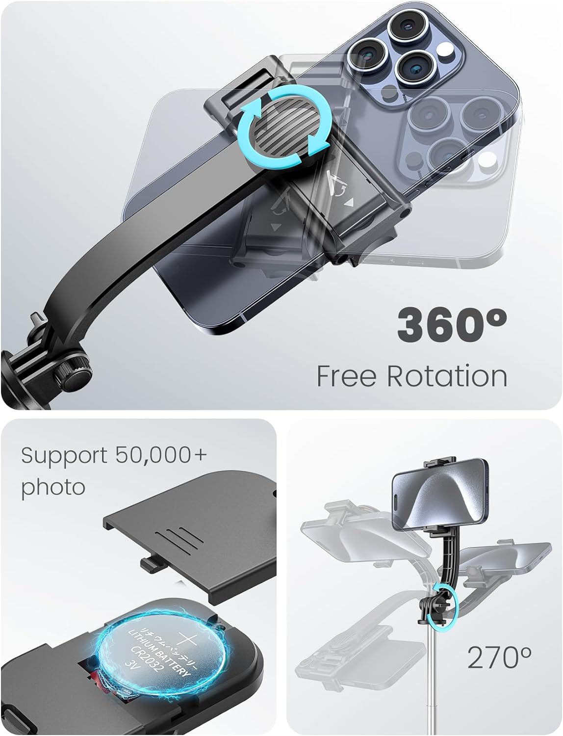 Tripode Palo Selfie Para Celular Cámara Gopro Luz Micrófono