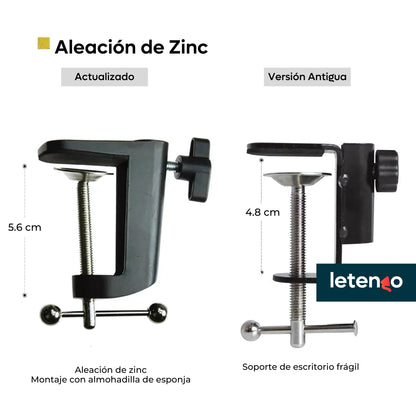 Soporte Brazo Tijera De Micrófono Ajustable, Mesa Escritorio