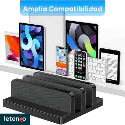 Base Soporte Vertical Doble Macbook Para Portátil Tablet Celular