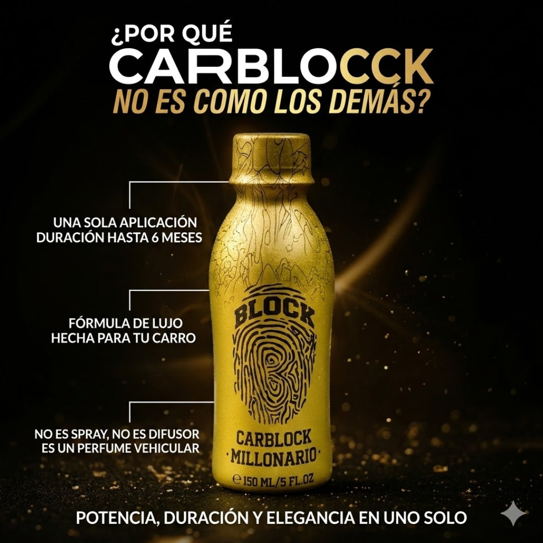 Perfume Para Carro Carblock + Black Block Restaurador De Partes Negras