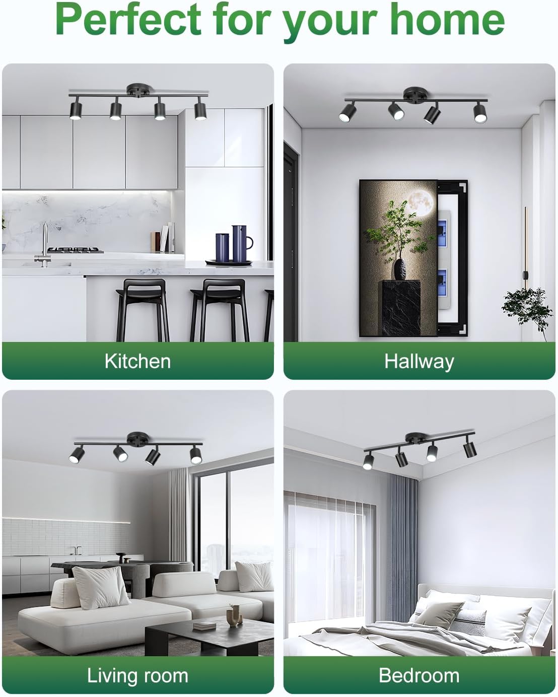 Lámpara De Techo Moderna Plegable Con Cabezal Giratorio Negro