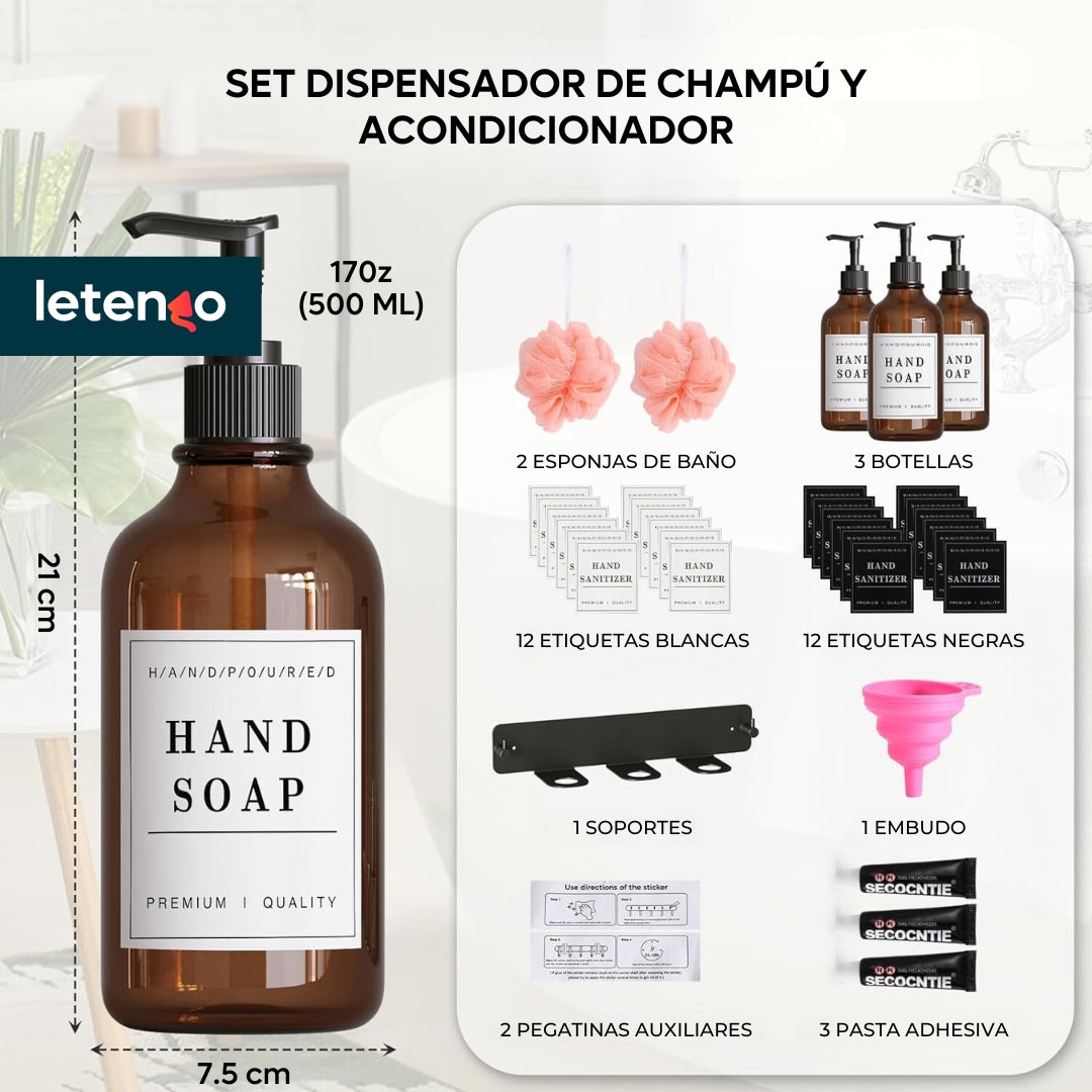 Dispensadores De Jabón Loción Champú Con Soporte Para Pared