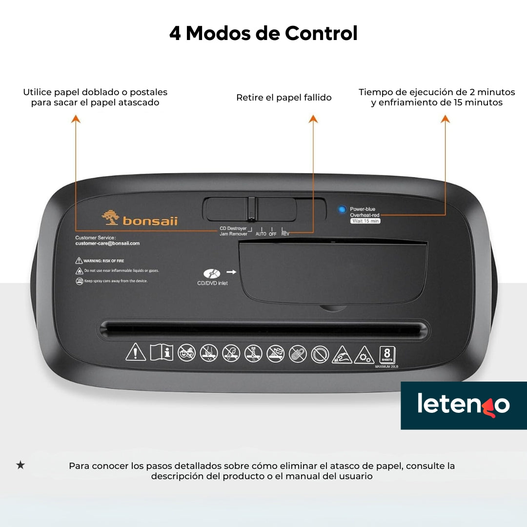 Destructora Trituradora De Papel Tarjeta Picadora Automática