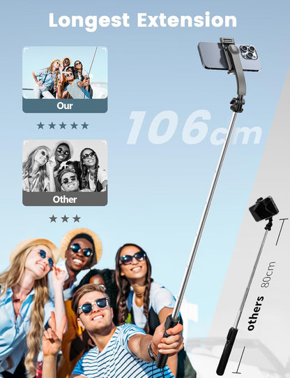 Tripode Palo Selfie Para Celular Cámara Gopro Luz Micrófono