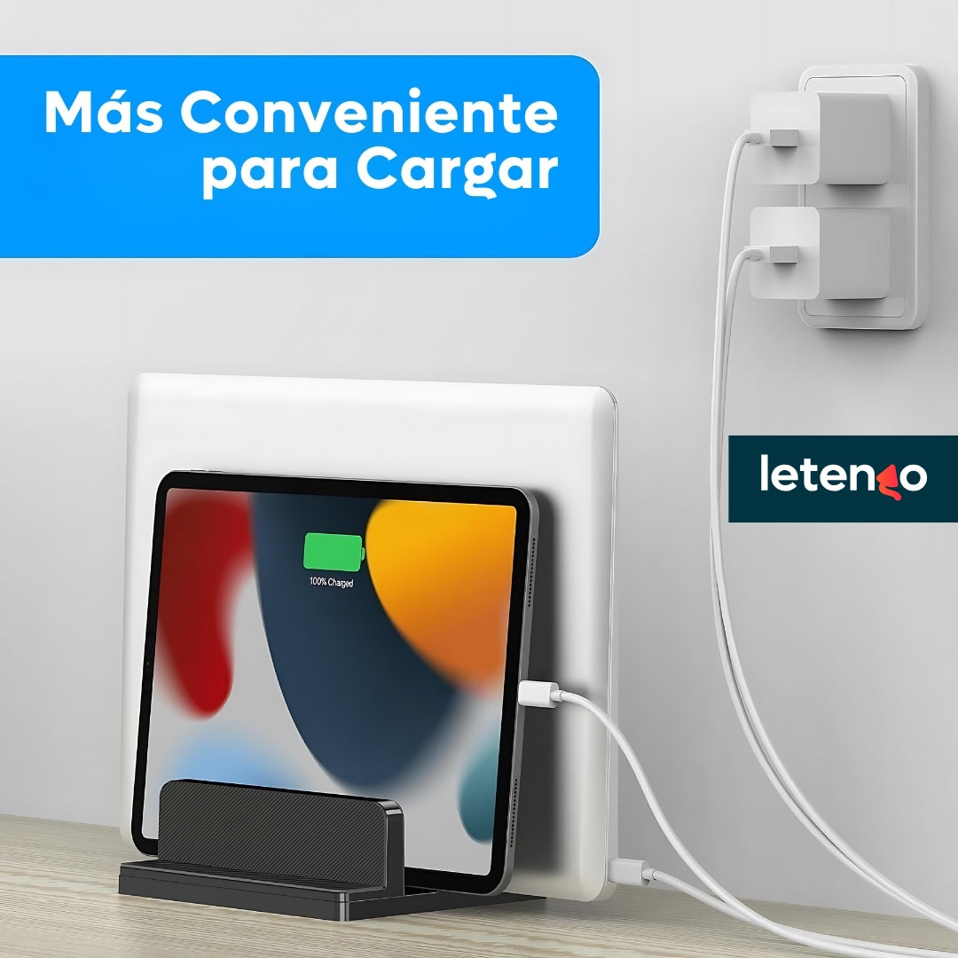 Base Soporte Vertical Doble Macbook Para Portátil Tablet Celular