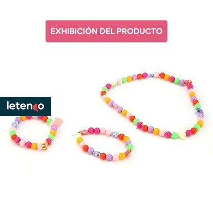 Kit Infantil Bisuteria Chaquiras Peinados Pulseras Joya Niña