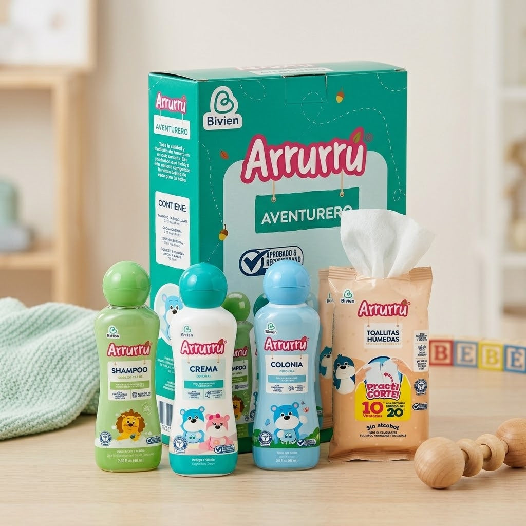 Kit Arrurrú Aventurero Shampoo, Crema, Colonia Y Toallitas Humedas