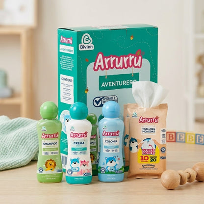 Kit Arrurrú Aventurero Shampoo, Crema, Colonia Y Toallitas Humedas