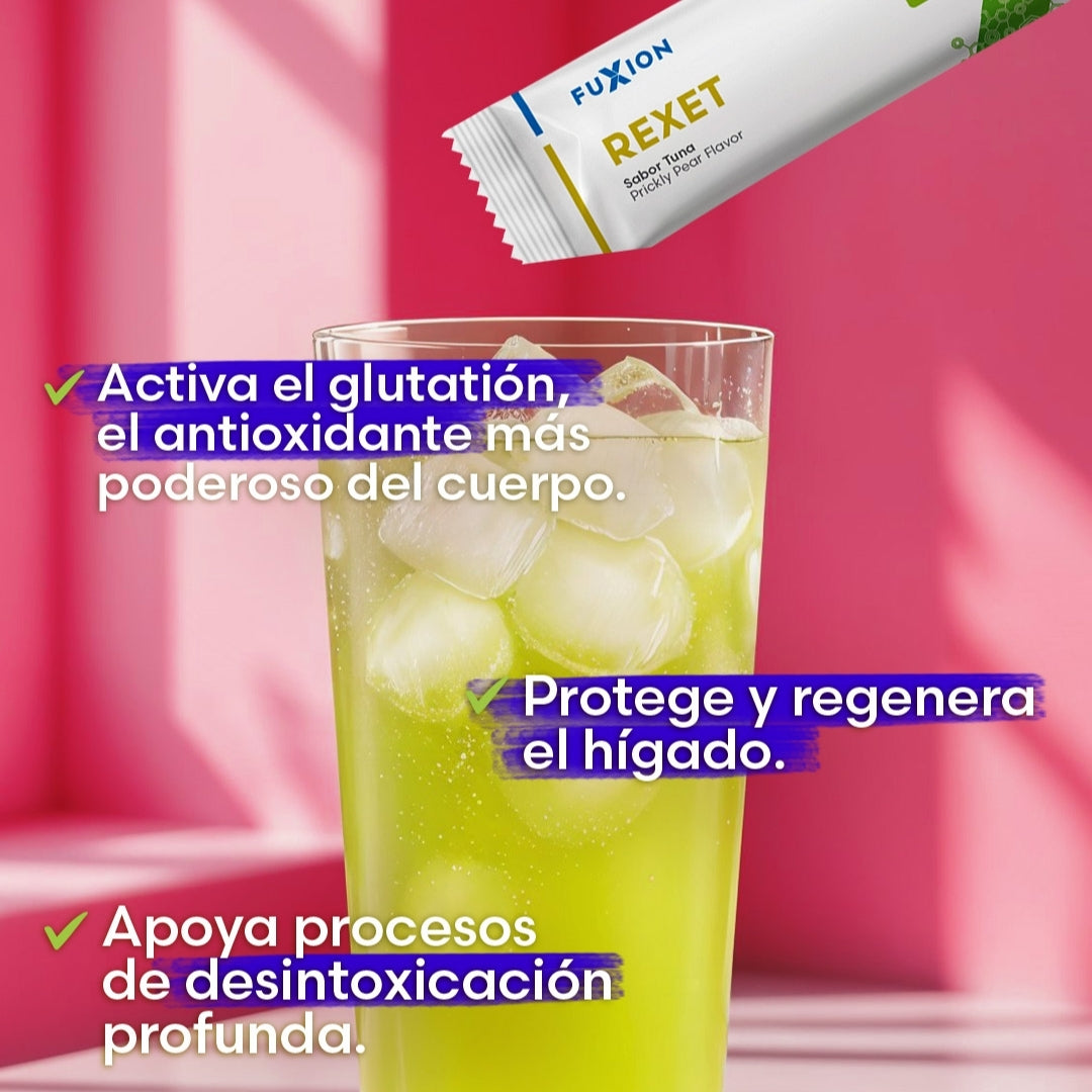 Rexet Fuxion Para Hígado Graso y Guayabo - 28 Sobres