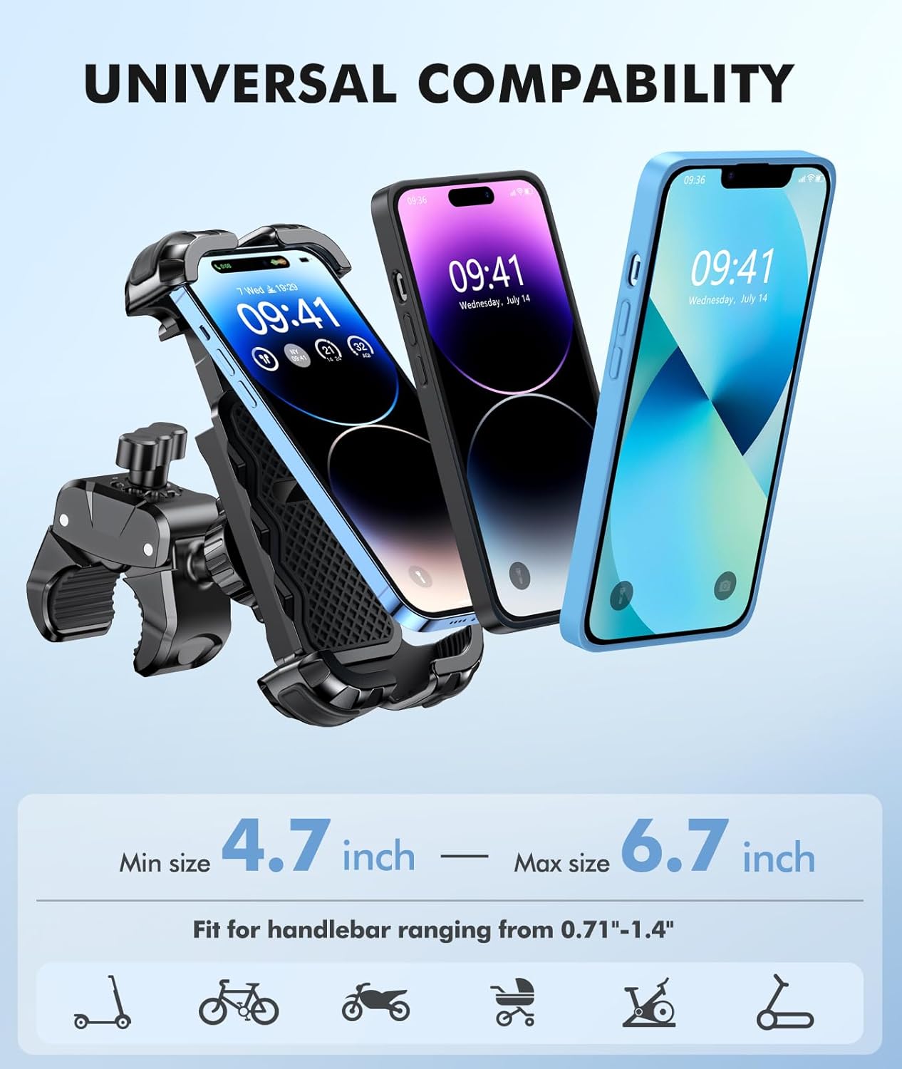 Soporte Base Celular Para Moto Bicicleta Manillar Ajustable