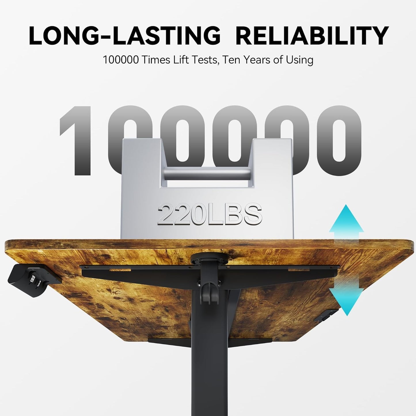 Escritorio Eléctrico De Altura Ajustable, De 60 X 120 Cm