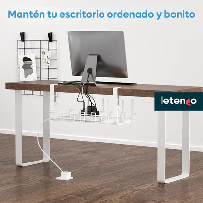 Bandeja Organizadora De Cables Para Mesa Escritorio De Metal