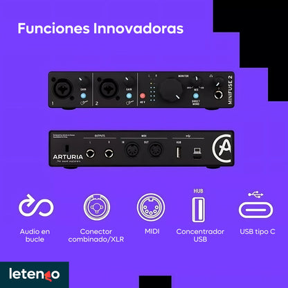 Interfaz De Audio Arturia Minifuse 2 Usb Estudio Grabación