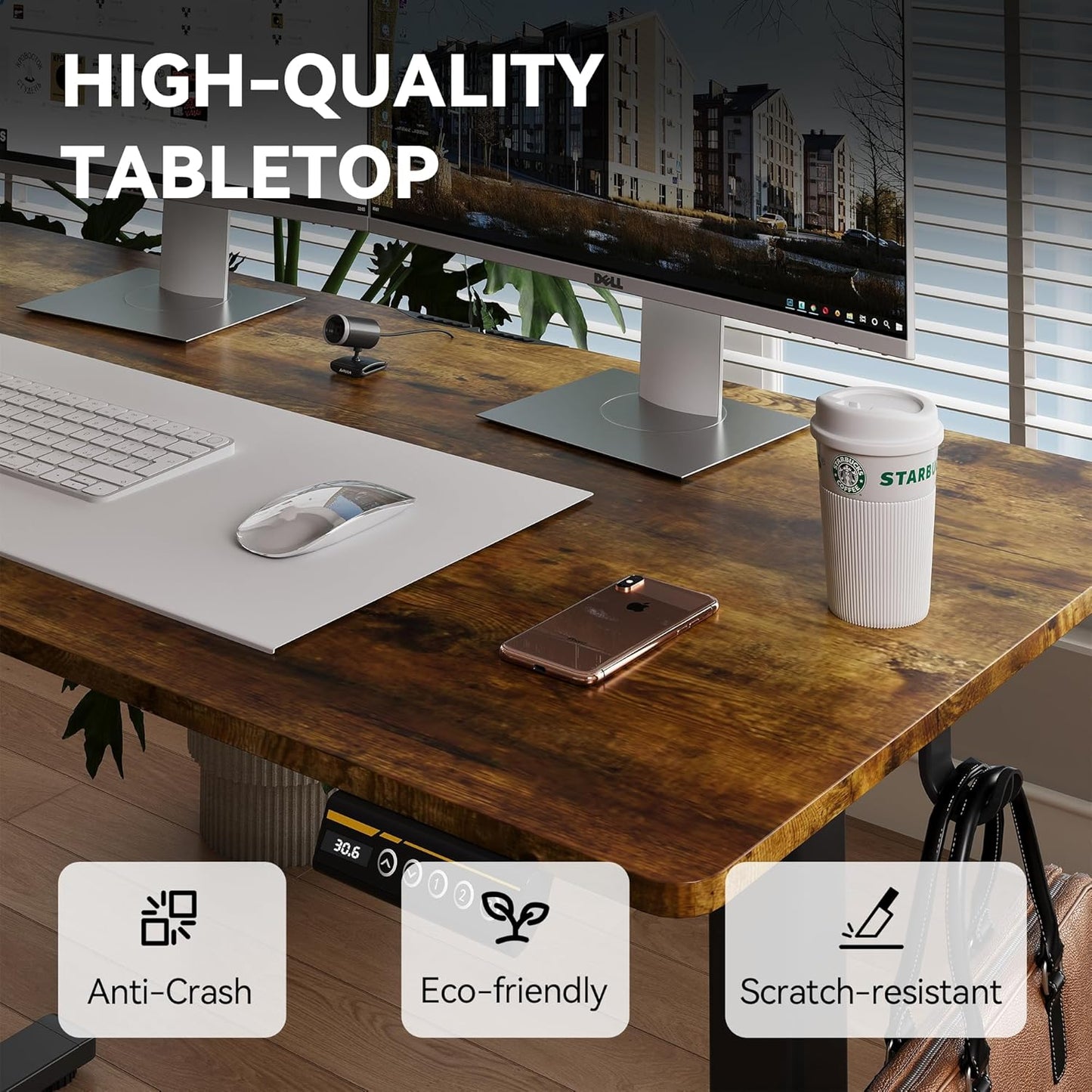 Escritorio Eléctrico De Altura Ajustable, De 60 X 120 Cm