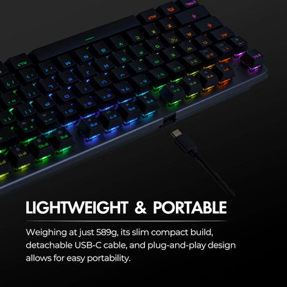 Teclado Mecanico Gaming 80% Tecware Phantom L Low Profile Teclado Negro Rgb Idioma Inglés Us Tw-kb-pl-zobr Qwerty