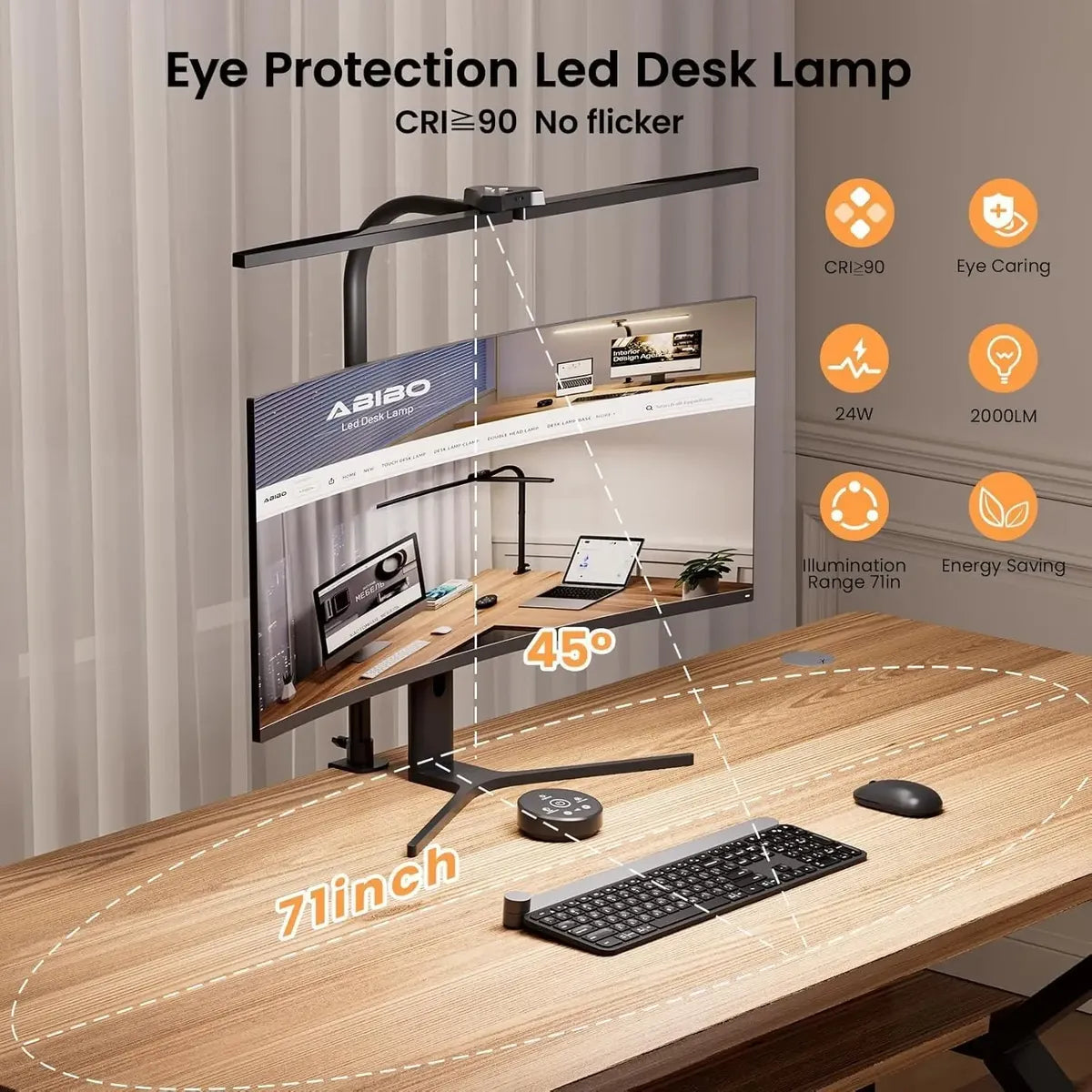 Lámpara Barra De Luz Led Para Monitor Con Control, Oficina Negro