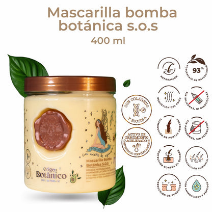 Mascarilla Bomba Botánica S.O.S - Ritual Botánico. Repara, Disminuye Caída Y Acelera El Crecimiento
