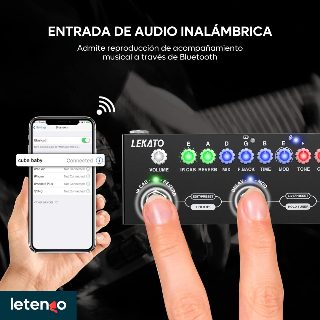 Pedalera Multiefectos Lekato Para Guitarra Eléctrica, Bajo
