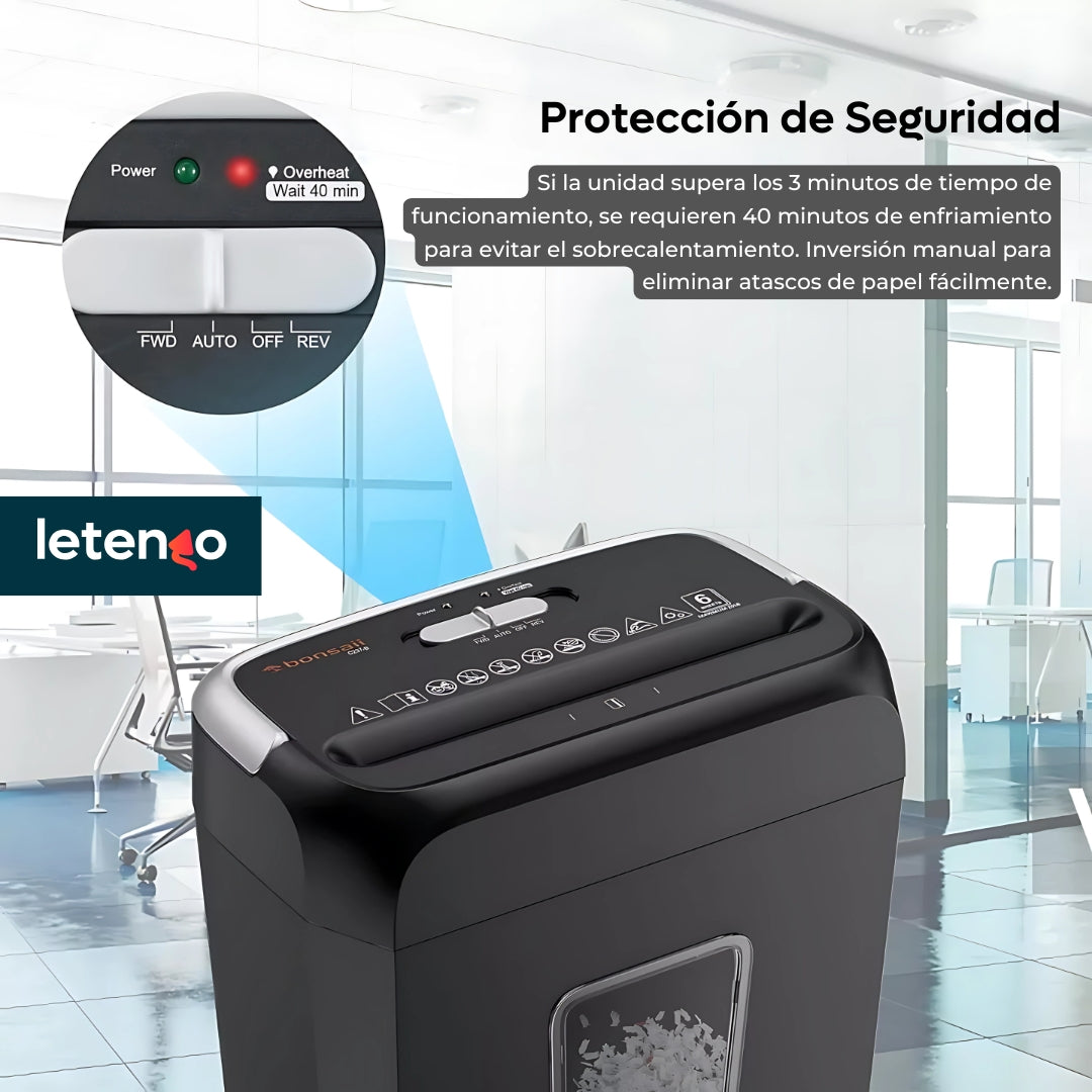 Destructora Trituradora De Papel Tarjeta Bonsaii Automática