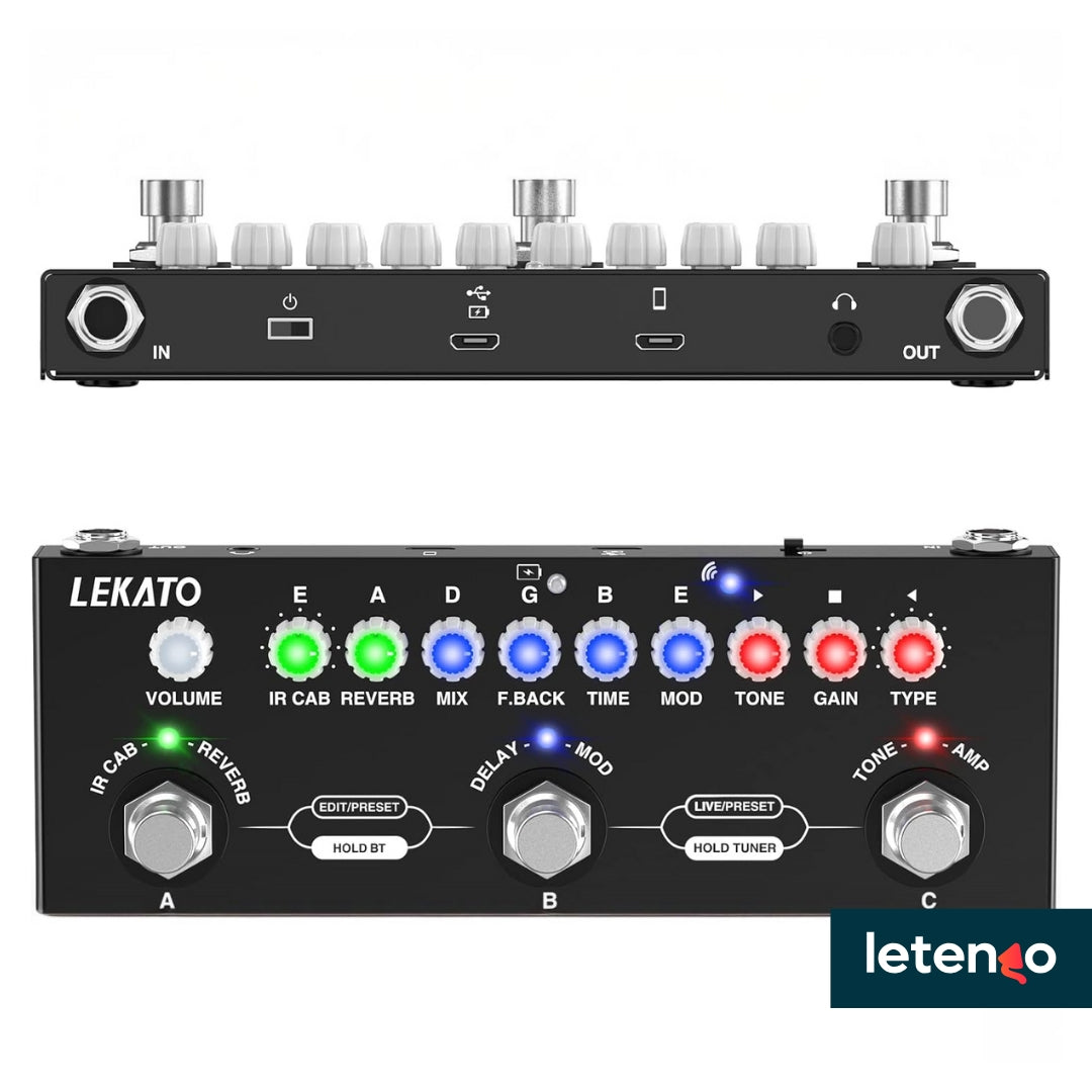Pedalera Multiefectos Lekato Para Guitarra Eléctrica, Bajo