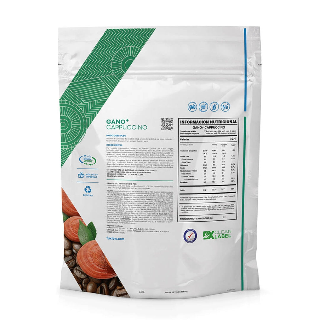 Capuchino Café Ganomas Fuxion - 28 Sobres