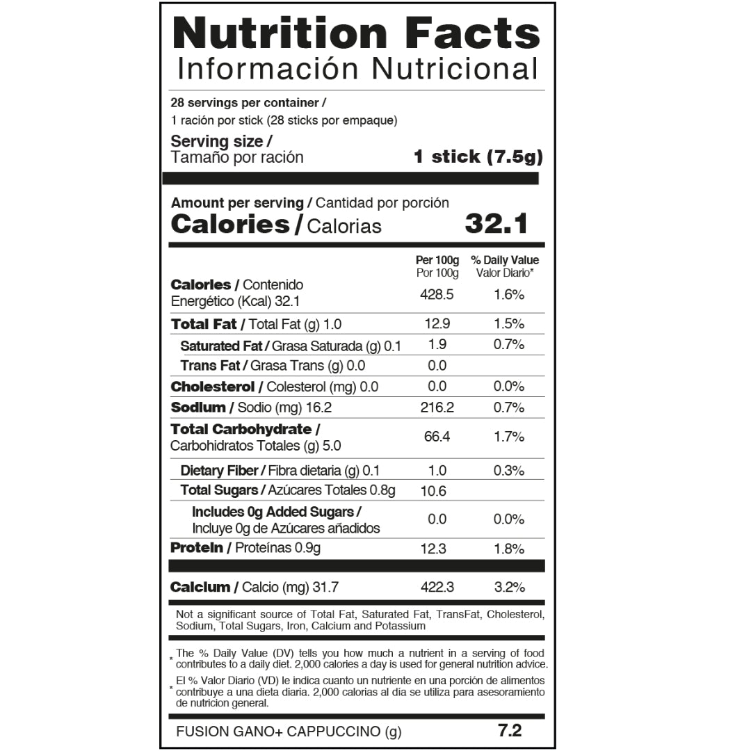 Capuchino Café Ganomas Fuxion - 28 Sobres