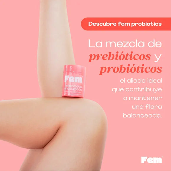 Alimento Con Probióticos y Prebióticos Fem, Apoya Tu Salud Digestiva Y El Equilibrio De Tu Flora x 60 Und