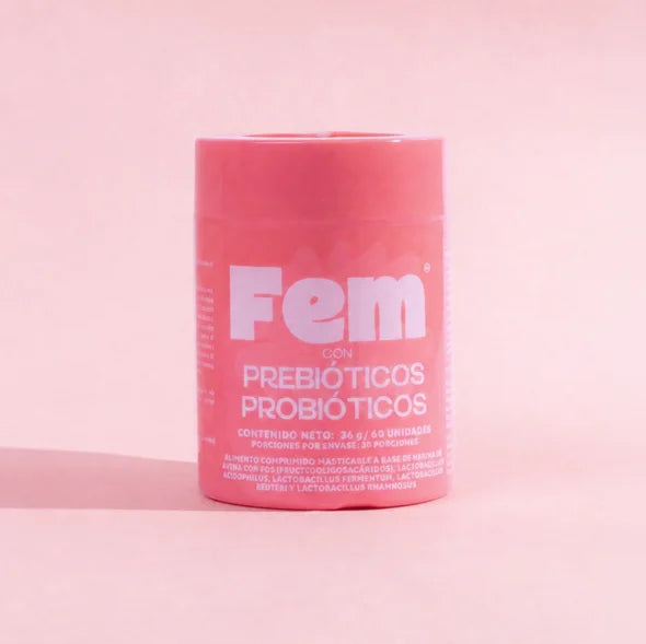 Alimento Con Probióticos y Prebióticos Fem, Apoya Tu Salud Digestiva Y El Equilibrio De Tu Flora x 60 Und